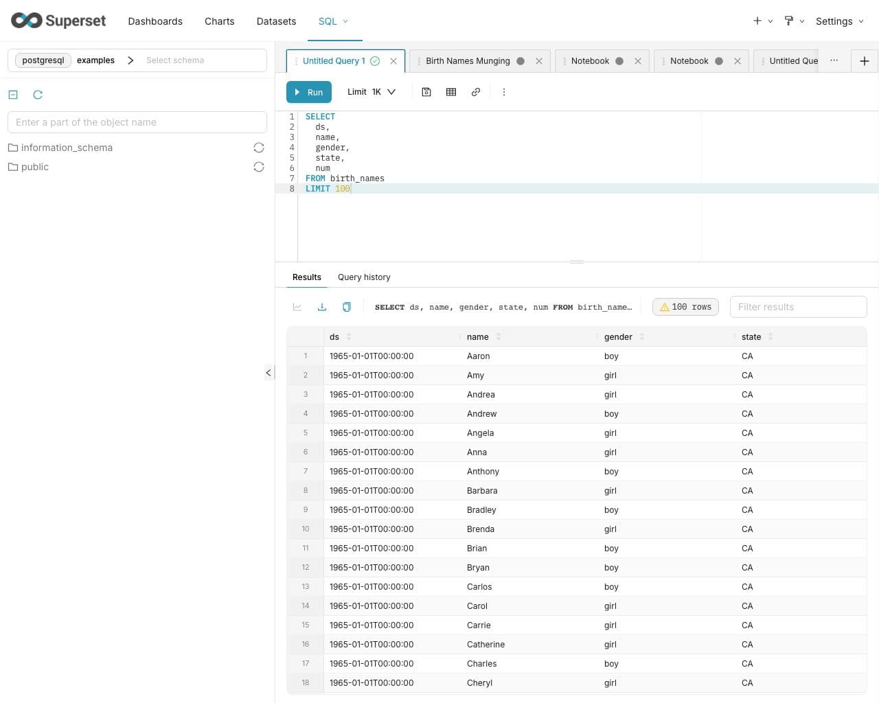 SQL editor and results view inside VantumIQP